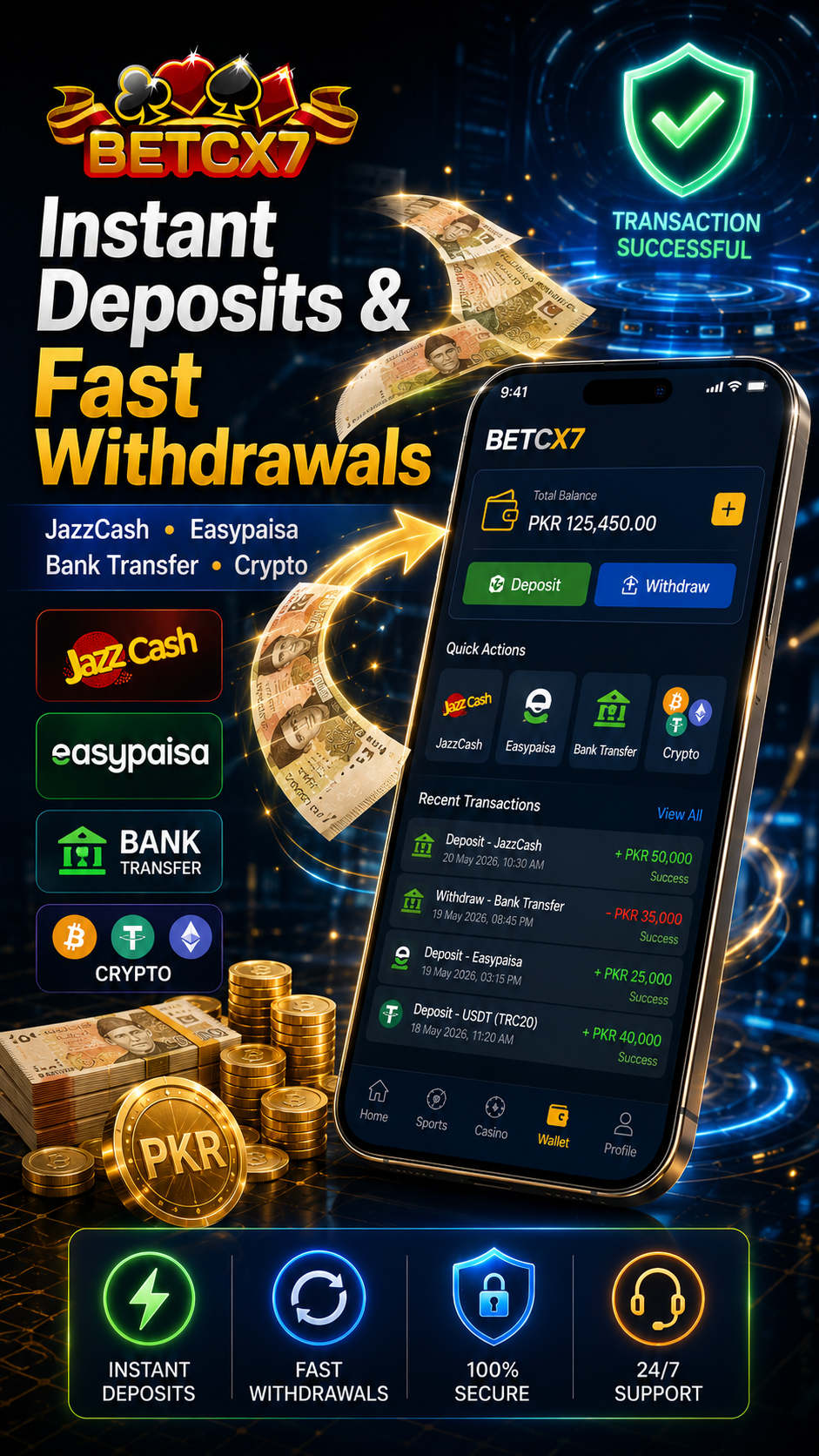 Deposits and withdrawals preview